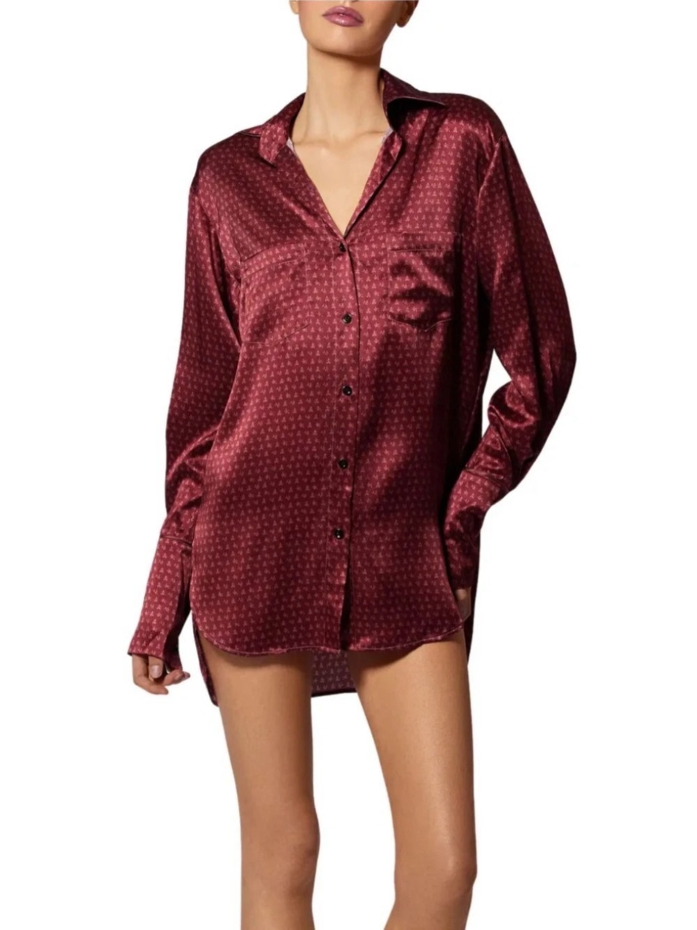 Kiki de Montparnasse Silk Lounge Moi Et Toi Nightshirt Small NEW NWT